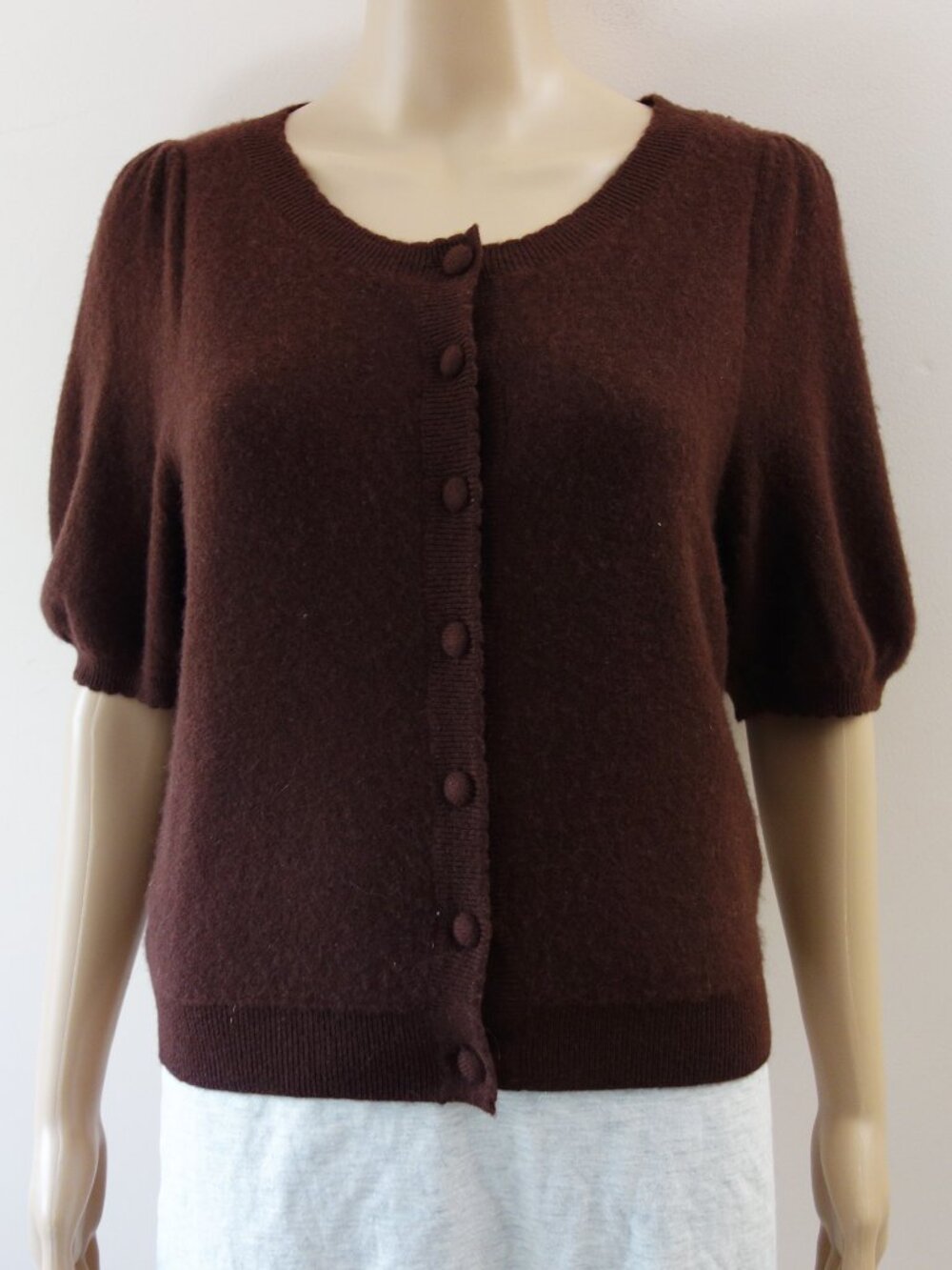 Joie 100% Cashmere Brown Half Sleeved Button-Up Cardigans (L) NWT!